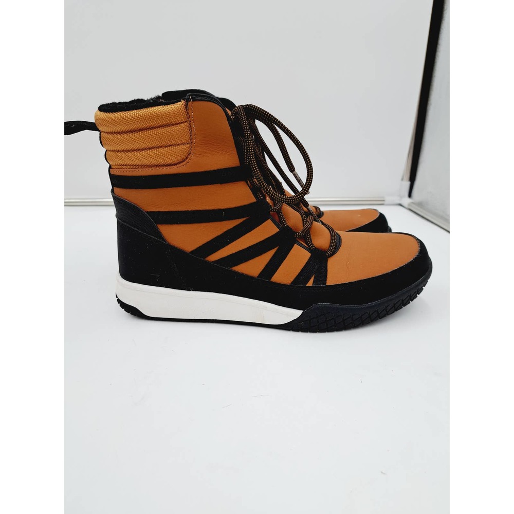 STQ Camel Black Ankle Winter Walking Faux Fur Lined Lace Up Sneaker Women 9